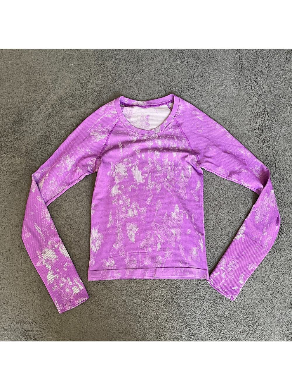 Lululemon Swiftly Tech Lavender Long Sleeve Shirt 2.0 Race Length Women's Size 2